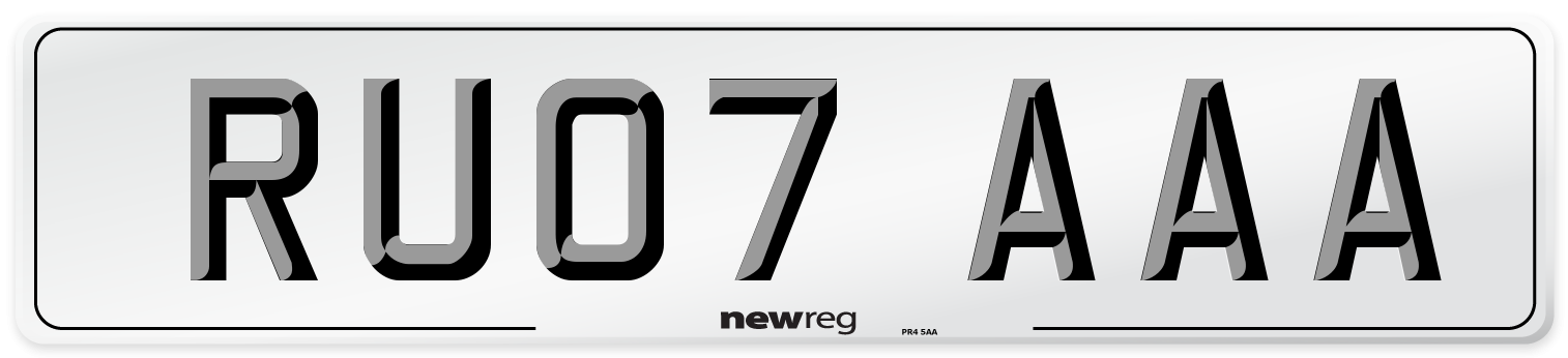 RU07 AAA Number Plate from New Reg